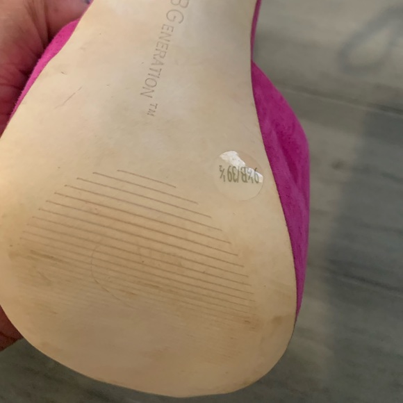 BCBGeneration Lin Ankle Strap Peep Toe Stiletto Heels Bright Suede - Picture 4 of 7